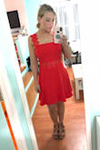 I love this dress. It is the perfect spicy red color, the lace is beautiful and it fits me perfectly. The only improvement would maybe be the zipper is a bit flimsy to get past the lace, but so far no problems just extra care when zipping. - Gianna C.