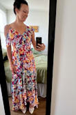 I LOVE this dress and I'm so happy I ordered it. This was my first time ordering from Lulu's and I wasn't sure what to expect in terms of sizing and quality, but the dress is perfect. It's elegant and vibrant and fun and sexy. I'm 5'5", around 115 lbs, pretty flat-chested, and I ordered a Small. It fits very well, just a tiny bit tight in my ribcage, but I would rather that than baggy and loose. I have a wide rib cage, broad shoulders, but small chest, so it's often hard to find dresses that fit me properly up top. But this one really worked out. I'll be wearing it to my friends' wedding next weekend, very excited! I will definitely shop at Lulu's again, big success first time out the gate! - Jessica R.