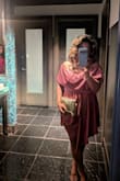 I'm a brown skin girlie and I looked like a goddess in this dress. It wasn't pink, but was more of a pinkish mauve. This is the first time I tried colors beyond my comfort zone and I wasn't disappointed. I wore this for my 8 year relationship anniversary with my husband and he was just in love with this look. - Aparna H.