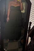 This dress fits perfectly and is a perfect choice for those early fall weddings.  Love the color. I am 6 feet tall, and it hits my ankle. - Kathryn S.
