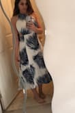 From gaining and losing weight back in college, my breasts have seen better days. I always need a bra. I always try to love backless dresses but even with a sticky bra there's not enough support. This dress made my dreams come true! The halter and back ties allow me to secure myself in the dress! No need for a bra!! I can't wait to wear this on my Hawaiian honeymoon!! - Simone C.