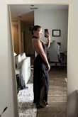 This dress is a gem! I wanted something different, elegant, and classy for attending a wedding on the coast of California. This dress is exactly what I was looking for! I am usually a Small, but since the reviews said it runs big, I ordered XS and it fits so comfortably. I had to get a lot of the bottom hemmed off, but I am short. Very happy and can't wait to wear it! - Ash C.