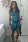 My daughter was looking for a dress to wear for homecoming and found this dress. It is beautiful in the picture, but more beautiful in person. Great quality,  sparkling emerald green, and the fit is great on my daughter! She absolutely loves it and received a lot of compliments at hoco!!! Highly recommended!!! - Mina S.
