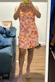 The dress is cute, well-made, and the fabric is nice and lightweight. I didn't love the fit on me. Was not as snug as I'd prefer around the midsection. - RISS R.