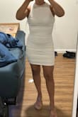 I really like it, purchased on sale to wear for my bachelorette party. Great length and very flattering. I usually wear XS in most Lulu dresses, but based on reviews, I sized up and glad I did. - RISS R.