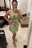 Love the green color and texture and design of this dress. Wore to Turks and Caicos on our vacation. I'm 3 months postpartum and felt comfortable in it. - Jessica C.
