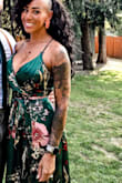 Material draped beautifully. Length of the dress was perfect with 4" heels. I did not have any issues with the bust. I'm actually a 36G cup I ordered the L and it fit perfectly. Zero wardrobe malfunctions. Tons of compliments. The stitching on the entire dress was well done. Nice material, not cheap looking or feeling. - Annabella D.