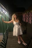 I'm a Lg usually, but large was too small. So I returned and got an XL. Fit perfect. We had a destination wedding, then did a small backyard ceremony for friends who couldn't make it. This was the perfect dress for the occasion! I got so many compliments and felt so cute in it. Get it! - Kelli S.