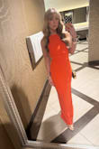Annina Orange Cutout Column Maxi Dress