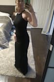 I haven't worn it to the event yet, but the quality seems really good and the fit is perfect. Its too short to wear with my highest heels, but I can wear it with my 3 inch. - Courtney K.