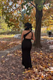 This dress hugs in the right places. It is gorgeous and so comfortable. I wore it for almost 12 hours, and it never gave me an issue. The only drawback, which is not entirely horrible, is that it was a bit loose in the shoulder area, but it is not something unfixable. I took some inches from the slit, but that was a personal preference rather than something bad about the dress. I recommend it. - Marcela P.
