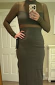 Good thick material on non mesh part. Fit good, but it didn't do me any favors in smoothing out my body, so I just didn't think it was that flattering on my figure. Will be returning. - Melissa W.
