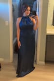I wanted a satin blue dress to wear with boots to a wedding, and this was perfect. The bow in the back was such an elegant touch. I have a larger bust and wanted something to cover it up, but to still be chic, and this was perfect. I got a million compliments all night! Still obsessed - Brittany M.