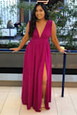 This was definitely my favorite prom dress. I had a difficult time choosing what color I wanted. I am very happy with the decision of this color. I loved the slit & I got a lot of compliments. Shoulders were a little big but I got them altered. - Gabriela R.