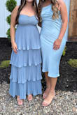 Ordered a large and medium. Usually, I am large with lulus, but ended up keeping the medium because it felt more secure on the top. I'm 5'6, and with a 3-inch heel, the dress was perfect length. - Caitlyn R.