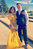 This dress is amazing! I wore it to my friend's outdoor wedding in southern California and received so many compliments. Once you figure out how it ties, it's not a problem. I ordered a small and I did have to get it hemmed since I'm so short but I paired it with brown wedges and it was perfect. - Emily G.