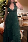 I struggle SO much to find dresses that make me appear slim, without my bust showing too much, and this dress DOES it! It is also INCREDIBLY supportive! In love!! Wearing to my sister in law's wedding in a month! - Eden R.
