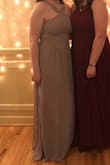 Love love love! So cute and flattering! I was worried about the cut making my shoulders look broad, but it wasn't an issue. It's a little long, I wore 2" heels and it just brushed the floor - Natasha W.