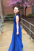This dress was perfect for prom!  It was a little long, but with heels, was ok.  Such a beautiful vivid blue!  Loved it! - Chrissy D.