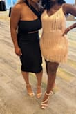 I wore this dress for my 50th birthday party. The dress was beautiful and swayed perfectly when I danced. It made me look and feel much younger than 50!!! The movement in the dress made up for the stiffness in these 50 year old knees. - Patrice T.