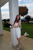 This dress was beautiful for my "tying the knot" themed bridal shower! It was a little long for my preference, but I was prepared for that when I bought it. I had someone shorten it a little & I absolutely loved it. - MaddiMae S.