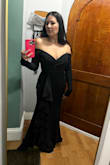 I am obsessed with this dress! The material is thick enough that it feels like it holds you in, but also has a nice stretch where it doesn't feel constricting. It is comfortable, and I cannot wait to wear this for Halloween AND reuse it for a special occasion in the future since it looks elegant. Huge win! - Natalia A.