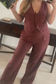 Love this set. I can dress it up or keep it casual. Fits around my bust well, and the buttons don't pull or come undone. The material is light and airy, perfect for warm weather. - Vanessa O.