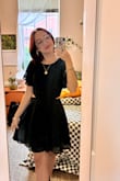 This dress is so wonderfully flowy! I bought it for dancing, and it moves so well. The sleeves are adorable, and the waist cutout is so cute. It's longer on me than on the model, but I expected that since I'm pretty short. Still super cute! - Sophia H.