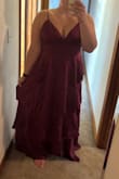 I first ordered a large without checking the sizing guide, and couldn't get it zipped with my broad shoulders. After completing the sizing guide questions, it prompted me to try XL, so I exchanged my original order. So glad I did because I love the way this dress fits and how it looks!! I was worried the top would be too big the next size up, but the adjustable straps solved everything! Definitely recommend, especially with how easy and quick the returns/exchanges are. - Kennedy W.