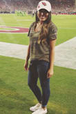 I wore this top on my birthday to a football game. It was a celebration to all of the veterans so this shirt was a perfect fit for the occasion. I love this shirt! - Susan R.