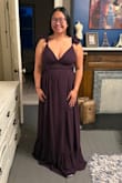I've been looking at this dress for so long, but I've been waiting because I didn't have a reason to buy it. I have an October wedding coming up, and this dress immediately came to mind. I was so excited when it came in, I immediately tried it on, and it is so pretty. A bit of a struggle to get in because of the lace-up back, but much easier if you have help. I'm so excited to wear this dress. The quality is great! (I am wearing heels in the photo, about 3-4") still gonna need to hem it a little bit, the tier at the bottom should still have a good length. - Ashley S.
