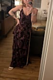 Loved the snatched fit and vibe of this dress. The deep purple color was a really pretty option for the fall wedding I'm in, even though it was beaten by another Lulus purchase in a different style and color. The burnout velvet pattern is super dainty and elegant and would definitely be a vibe for a wedding, gala, or just a nice a** date night. Would have definitely needed a hem for my tiny legs, but im dying for an excuse to buy it again for keeps. - Regan S.