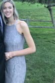 I can't say enough about this dress. It's high quality, comfortable, sexy, and sophisticated all in one. I was afraid the fabric would be too shiny because of the photos online, but it's perfect. I felt great in this dress! The grey goes so well with blush colored accessories. - Sara G.