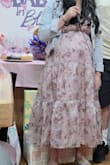 I used it when I was 30 weeks pregnant, so comfy, fit so well, and goes perfectly with my baby shower for my baby girl - Jennifer K.