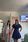 cute and flattering dress. Will be wearing this to a friend's "something blue" bridal shower. - Morgan G.
