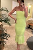 This dress is so comfy and flattering. You can dress it up and dress it down depending on the occasion. The bright green is everything for a summer dress. - Jessica H.