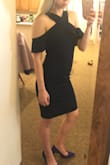 I purchased this dress for an upcoming wedding in June. I usually wear an xs in lulus and this one fit pretty true to size. I have no hips so it's a little loose in that area but otherwise fits great and is super flattering. Looks black in the photo but definitely navy in person. Can't wait to wear to brunch and other semi formal occasions this spring/summer! - Molly P.