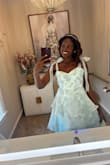 The dress was so flattering, I felt like a fairy. I wore this as a guest to a wedding in early September, and it was just right for the wedding. I received so many compliments! I did have issues with the zipper part, which everyone else mentioned in their review. I was able to keep it zipped and just put the dress on over my head, so I didn't have to worry about that. - Nia W.