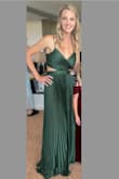 This dress fit perfectly and I received so many compliments! I wore 4" heels, and the dress was long enough to cover my toes still, and I'm 5'7". The green color was exactly like the picture. It was very comfortable, lightweight, and the adjustable straps on the back allowed for a perfect fit. - Shannon P.