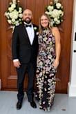I love this dress. I'm a pretty true size 8 and ordered a large in this dress. The waist part was a tad big and the hips a tad tight. A size smaller would have fit my waist better, but I don't think it would have fit my hips. I was still pleased with how the dress fit. - Malorie B.