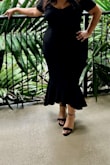 I seriously stressed over finding a dress for a formal wedding I was invited to. This one was PERFECT! So many compliments on it, and the fit was so stretchy and comfortable. The off the shoulder arms was not annoying at all, and the rubber around the shoulder line kept everything in place. I'm very curvy and I felt beautiful. You will not be disappointed! - Trina W.