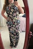 This dress is amazing! Very comfortable and I have larger hips/butt and it fits my curves well. I get lots of compliments on this dress - Marci J.