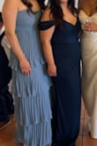 Wow! What a beautiful dress! This has to be my favorite wedding guest dress I've ever worn. 
It's strapless, but I didn't have any problem with it sliding down while dancing or walking. I'm 5'9 and wore 3in heels, and it was the perfect length. 
I saw a lot of reviews commenting on the zipper, and I had no issues with mine. The only thing, like most dresses,  there is that one area that you have to just be a bit careful with and not tug or try to quickly zip. But zipper didn't feel cheap or anything. - Valeria M.