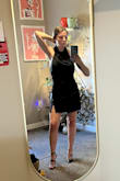 I needed a LBD to add to my wardrobe and decided to give this one a try. I've recently lost some weight, and I'm still working on finding out what my size is, but XS has been my go-to for the last couple of months. I ordered this in an XS, and it was a little loose, so I exchanged it for an XXS, and it's more form-fitting around the waist with the smaller size, but that's what I was hoping for. This dress does an excellent job of hugging you in your waist while giving you some extra room around the bust and the hip. I'm not sure if the dress is a little bit big or if I just don't know what size I am, so I selected true to size, but still wanted to share my experience. I love this dress and will absolutely be keeping it. - Hailey D.