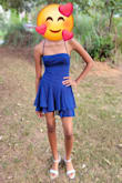 My daughter chose this for her homecoming dance. It's a lovely dress. The best thing about it is the adjustable straps in the back. It provided full coverage of her bust and a very pretty and appropriate open back. - Chrystol N.