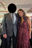 This dress was very comfortable, and I felt fabulous in it. I would highly recommend for a wedding guest. I received a lot of compliments. I ordered a SMALL and it fit well, but I think an XS would have fit the top part a little better. I have an a-line shape so it may not have fit over my hips. I was worried about how low cut it is, but I was able to get a V Plunge bra in time that worked. For extra safety I used a tagging gun and fashion tape. If you don't need to wear a bra or can do the sticky ones then this should not be an issue. I am 53 so I needed and wanted more support. I added some pictures, the angle on the 2nd one isn't that great, but shows more of the dress. - Kim H.