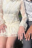 I absolutely loved this dress for my courthouse wedding! most people thought i had the dress handmade which is a huge compliment to the quality! perfect for a fall wedding. I bought an extra slip to wear underneath which helped with the thinner material to keep it a little more modest. - Cheyanne L.