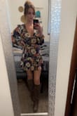 Love this dress! It fits true to size. Light, silky material. Pretty colors. - Andrea B.