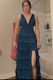 Golly, did I want to love this dress. It's beautiful. The material is gorgeous, and it is very comfortable. I am completely obsessed with this pleated plisse material! 

That being said, the slit is VERY high, which is a little awkward looking. I considered keeping it and sewing the slit shut some, but decided I didn't love how it looked on me. It seemed the waist hit me a bit too high. 

I also felt that the strings in the back were a bit awkward looking on me. I felt "big" from behind. Would maybe look better as a fully open back dress with a halter neck or something. 

Overall- beautiful dress, but could use some tweaking.

Please ignore the awkward pictures- they are screenshots from a video I took. - Annie C.