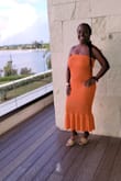 Perfect dress for this wedding in Jamaica. Bride requested guests to wear the colors in the different shades of brown, orange, and tan. - Tiniya M.